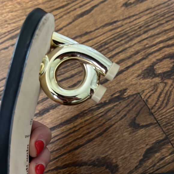 Cult Gaia Cora Black Gold Heel Slide Sandal Worn 1x - Picture 6 of 8